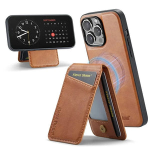2 - in - 1 Magsafe Magnetic Leather with Wallet Card Holder Phone Case for iPhone 17 16 15 14 13 Series