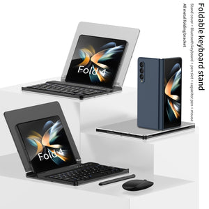Bluetooth Magnetic Keyboard Metal Bracket For Galaxy Z Fold Series Come With keyboard+Metal Cover+Capacitive Pen+mouse