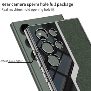 Electroplated Leather Anti - fall Protective Phone Case For Galaxy S26 S25 S24 S23 Ultra Plus