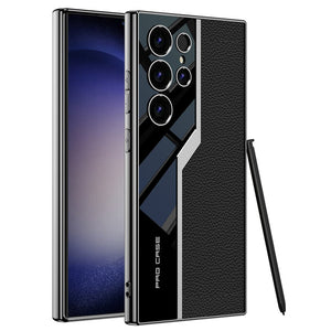 Electroplated Leather Anti - fall Protective Phone Case For Galaxy S26 S25 S24 S23 Ultra Plus