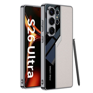 Electroplated Leather Anti - fall Protective Phone Case For Galaxy S26 S25 S24 S23 Ultra Plus