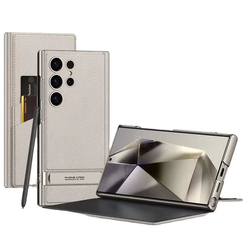 Caseme Flip Leather Case for Samsung Galaxy S23 S24 S25 S26 Ultra Kickstand Wallet Case