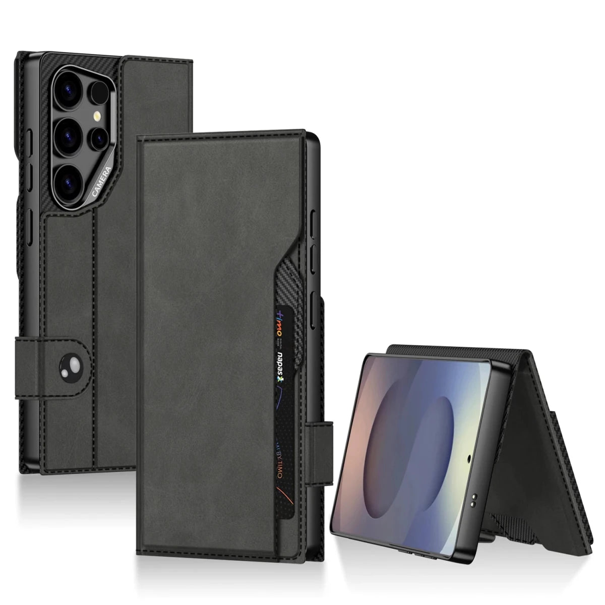 Flip PU Leather Case for Samsung Galaxy S26 S25 Ultra Kickstand Wallet Case