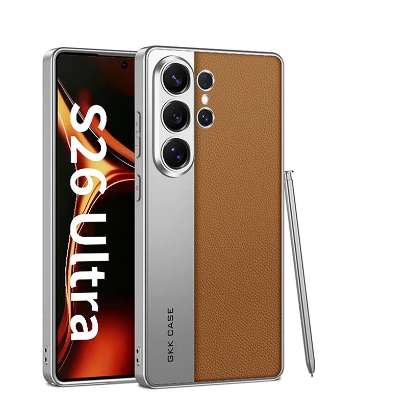 For Samsung Galaxy S26 S25 S24 Ultra Case Luxury Leather Phone Cover Case